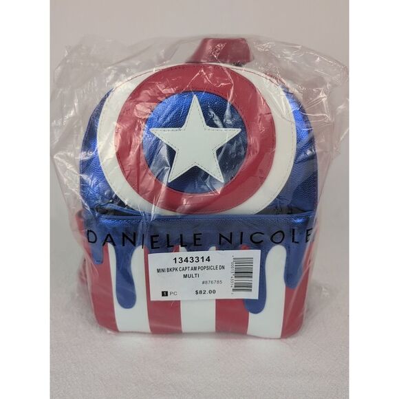 NWT DANIELLE NICOLE MARVEL CAPTAIN AMERICA BACKPACK UNIVERSAL. A44 - Picture 1 of 4